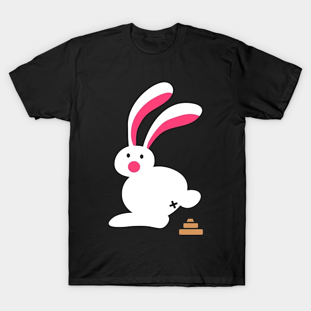 Bunny Poops Funny Bunny Poop Fun Rabbit T-Shirt by Foxxy Merch